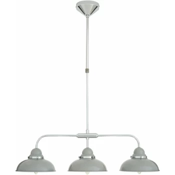 Premier Housewares - Jasper 3 Shades Light Grey and Chrome Pendant Light