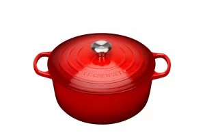 Le Creuset Signature Cast Iron Round Casserole 28cm Cerise