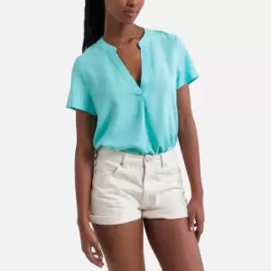 Short Sleeve V-Neck Blouse