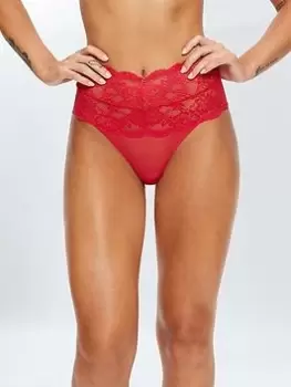 Ann Summers Knickers Sexy Lace Planet High Waisted Brazilian, Bright Red, Size 22, Women