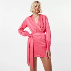 Jack Wills Draped Shirt Dress - Pink