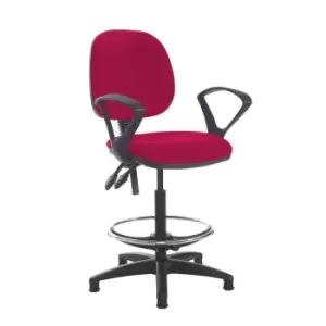 Dams MTO Jota Draughtsmans Chair with Fixed Arms - Ocean Blue