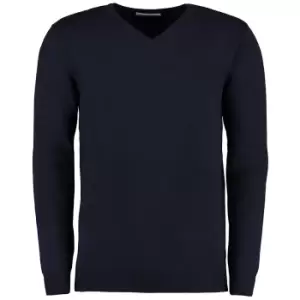 Kustom Kit Mens Arundel Long Sleeve V-Neck Sweater (XL) (Navy Blue)