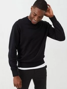 Calvin Klein Jeans Monogram Sleeve Badge Crew Jumper - Black