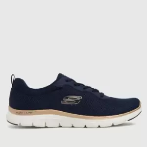 SKECHERS Navy & Gold Flex Appeal 4.0 Trainers