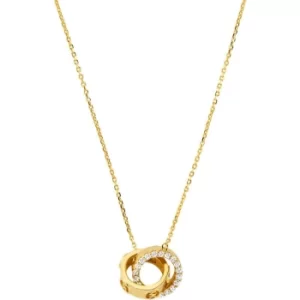 Ladies Michael Kors 14K Gold-Plated Sterling Silver Interlocking Necklace