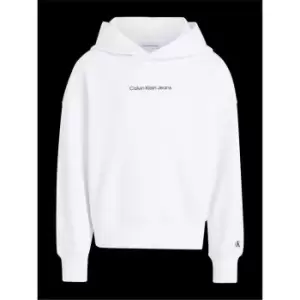 Calvin Klein Jeans Ckj Logo Boxy Hoodie - White