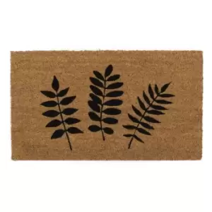 JVL Eco-friendly Latex Backed Coir Door Mat, Foliage