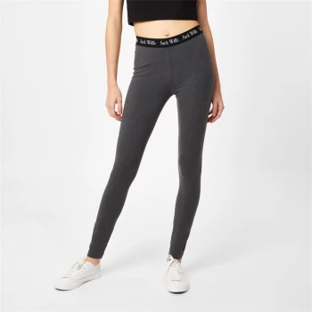 Jack Wills Redbrook Logo Waistband Leggings - Charcoal