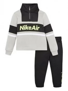 Nike Sportswear Air Younger Boys 1/2 Zip Tracksuit - Grey/Black, Size 4-5 Years