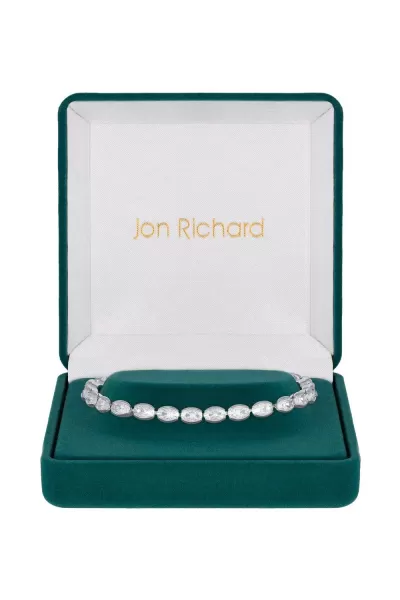 Rhodium Plated And Cubic Zirconia Tennis Bracelet - Gift Boxed