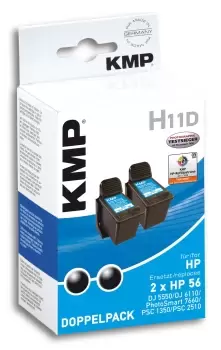 KMP H11D ink cartridge 2 pc(s) Black