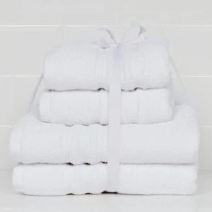 Catherine Lansfield 4 Piece Zero Twist Towel Bale - White