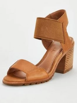 SOREL Nadia Block Heeled Sandal - Brown, Size 7, Women