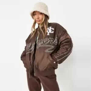 Missguided Varsity Jacket - Brown