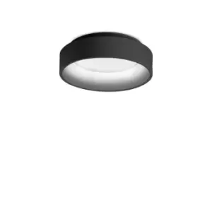 ZIGGY Round 30cm Integrated LED Semi Flush Light Black, 3000K, Non-Dim