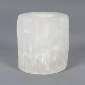 Selenite Cylinder Tea Light Holder