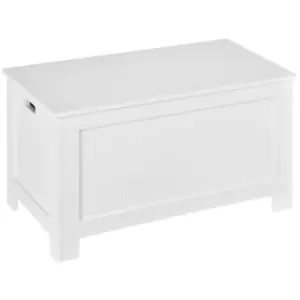 Homcom Large Storage Box Chest With Safety Hinges White