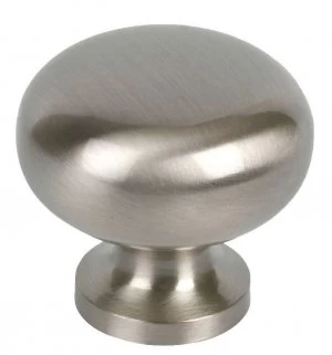 Wickes Sleek Round Door Knob - Satin Nickel 29mm Pack of 4