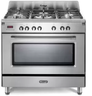 DeLonghi DVRS 916-DF/SS 90cm Dual Fuel Range Cooker