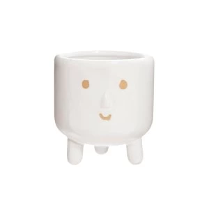 Sass & Belle Little Smiley Face Glaze Leggy Planter