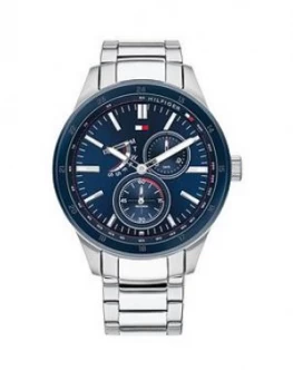 Tommy Hilfiger Austin Blue And Silver Detail Multi Dial Two Tone Ip Stainless Steel Bracelet Mens Watch