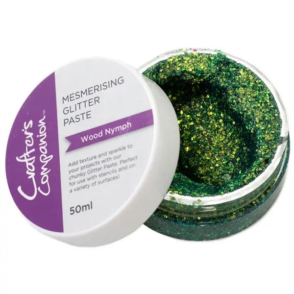 Crafter's Comanion Holographic Glitter Texture Paste 50ml Green Mesmerising Wood Nymph