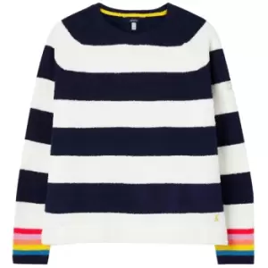 Joules Womens Seaport Chenille Stripe Jumper Cream Navy Stripe 10