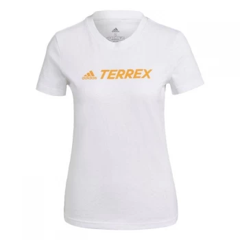 adidas Terrex Classic Logo T-Shirt Womens - White / Eqt Orange