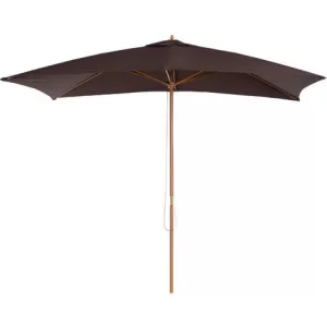 Outsunny 2 x 3 x 2.5m Wood Square Parasol Sun Shade Patio Garden Outdoor Wooden Umbrella Canopy Teak