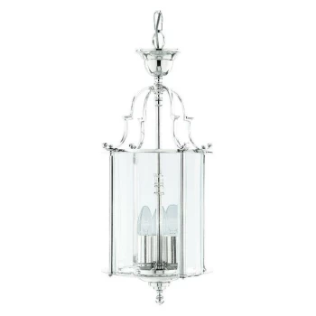 Searchlight Lighting - Searchlight Lanterns - 3 Light Ceiling Lantern Pendant Chrome, Clear Glass, E14