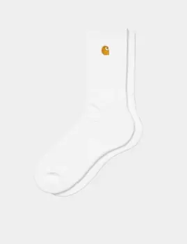 Carhartt Wip Chase Socks, White / Gold, Unisex, Socks, I029421.00R