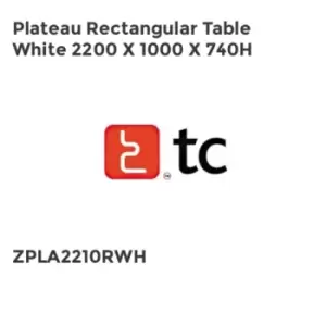 TC Group Plateau Rectangular Table White 2200 x 1000 x 740H