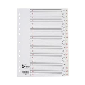 Elite A4 Premium Index White Tabs Polypropylene A Z White 940317