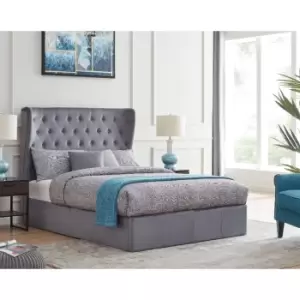 Flintshire Holway 4ft 6 Double Grey Velvet Ottoman Bed Frame