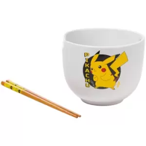 Pokemon Pikachu Ceramic Ramen Bowl with Chopsticks