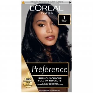 LOreal Preference 1 Napoli Black Permanent Hair Dye