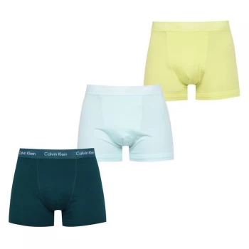 Calvin Klein Pack Cotton Stretch Trunks - Maya/Grn/Aqua