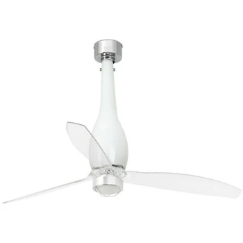 Faro ETERFAN - LED Shiny White, Transparent Ceiling Fan with DC Motor, 3000K