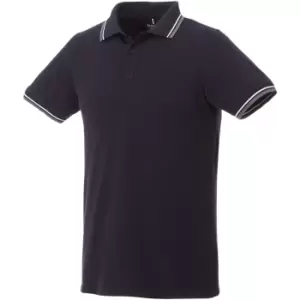 Elevate Mens Fairfield Polo With Tipping (M) (Navy/Grey Melange/White)