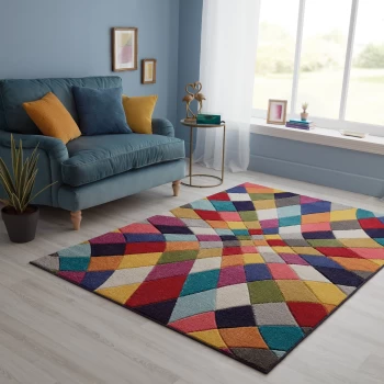 Spectrum Rhumba Geometric Rug Blue / Pink