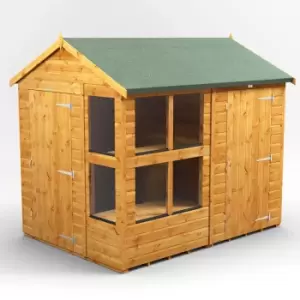 8X6 Power Apex Potting Shed Combi Including 4ft Side Store