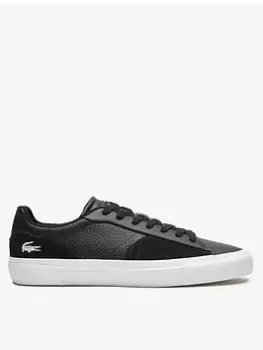 Lacoste Mens Lacoste L006 Leather Trainers, Black/White, Size 9.5, Men