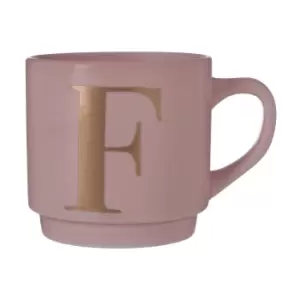 Pink Porcelain F Alphabet Mug