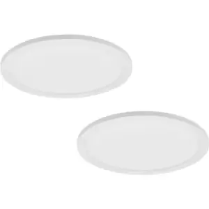 2 PACK 300mm Modern Ceiling Light White Slim Round Low Profile 17W LED 4000K