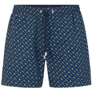 Boss Logo Print Shorts - Blue