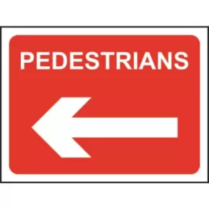 Pedestrians Arrow Left - Classic Roll Up Traffic Sign (600 X 450MM)