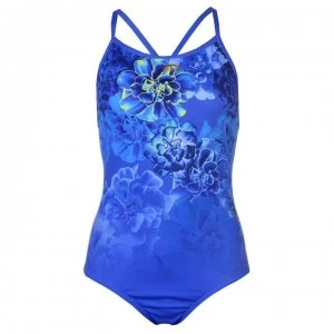 Slazenger Rebecca Adlington Recordbreaker Swimsuit Ladies - Blue Flower