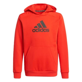 adidas Logo Hoodie Kids - Vivid Red / Black