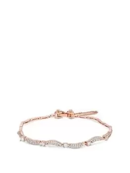 Jon Richard Rose Gold Plated Delicate Swirl Cubic Zirconia Bracelet - Gift Boxed, Rose Gold, Women